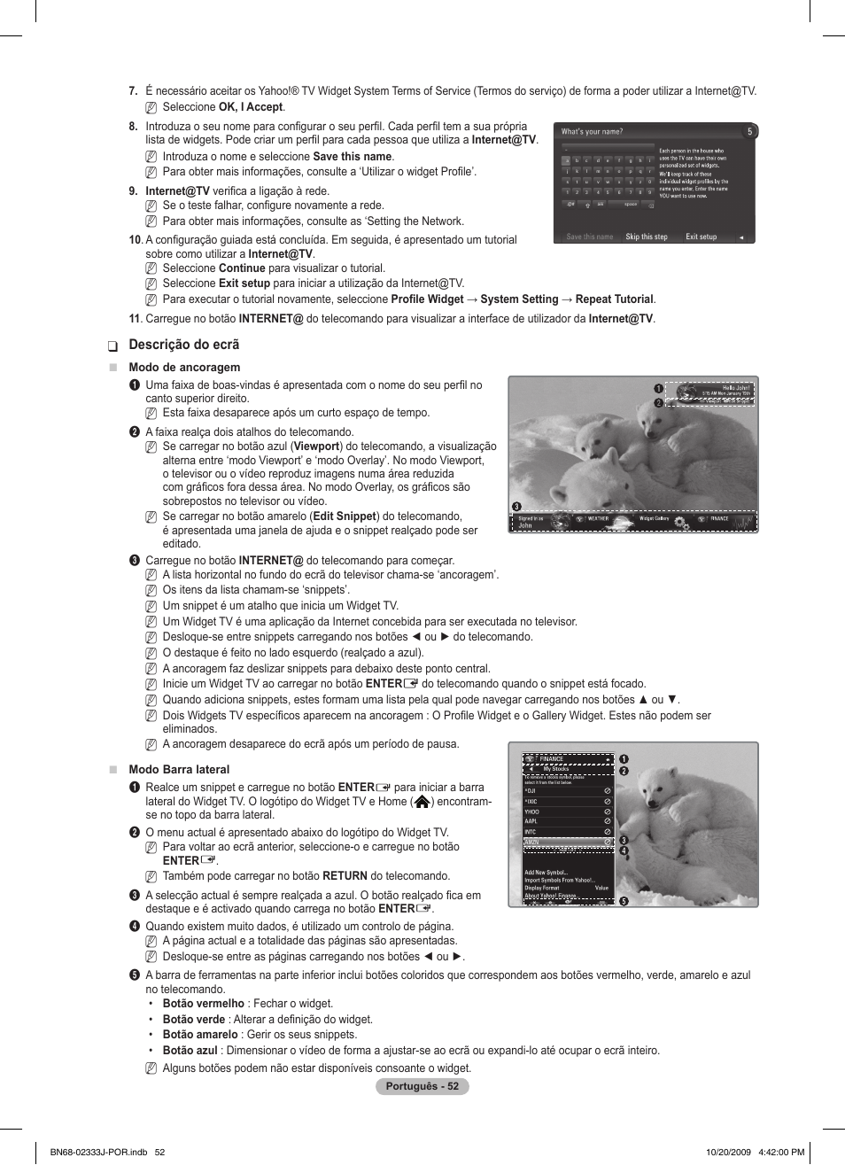 Descrição do ecrã | Samsung PS63B680T6W User Manual | Page 484 / 648