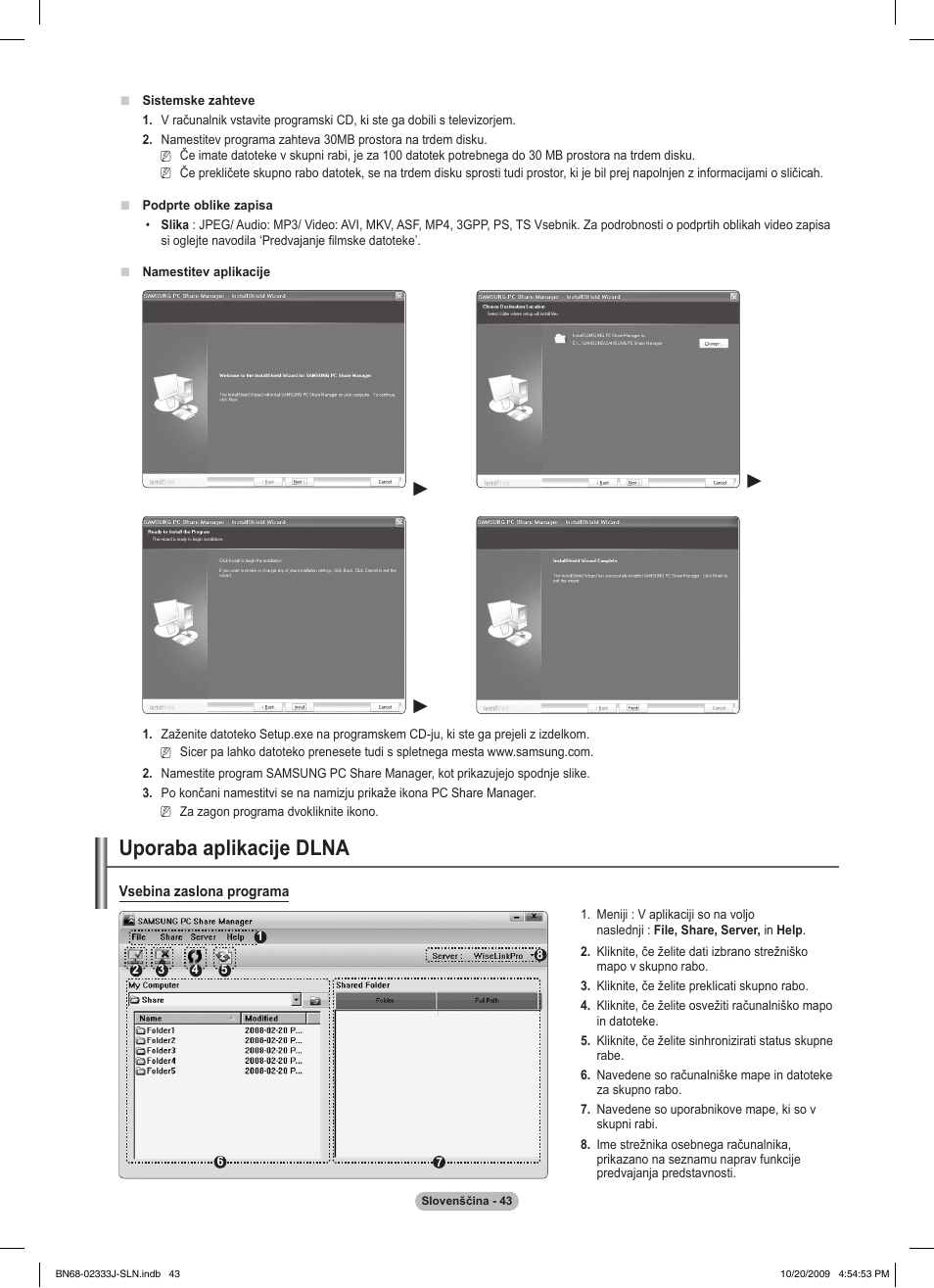 Uporaba aplikacije dlna | Samsung PS63B680T6W User Manual | Page 545 / 648