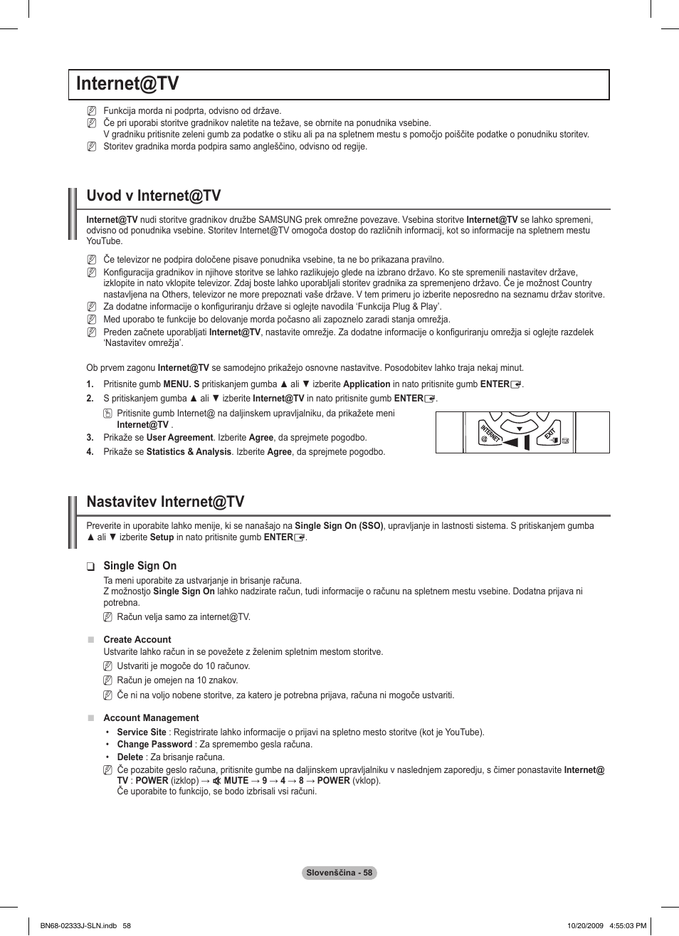 Internet@tv, Uvod v internet@tv, Nastavitev internet@tv | Samsung PS63B680T6W User Manual | Page 560 / 648