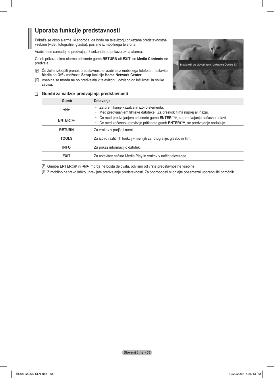 Uporaba funkcije predstavnosti | Samsung PS63B680T6W User Manual | Page 565 / 648