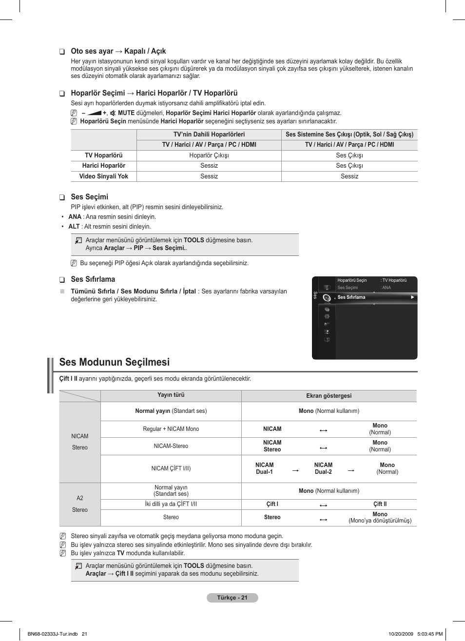 Ses modunun seçilmesi | Samsung PS63B680T6W User Manual | Page 593 / 648