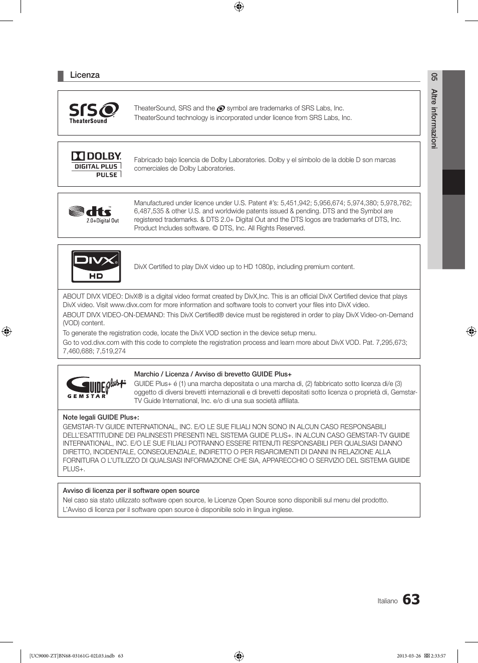 Samsung UE40C9000SP User Manual | Page 127 / 195