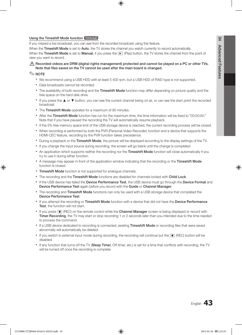 Samsung UE40C9000SP User Manual | Page 43 / 195