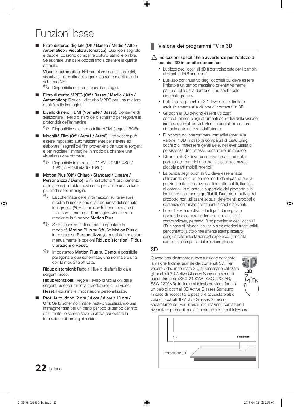 Funzioni base | Samsung UE40C9000SP User Manual | Page 86 / 195