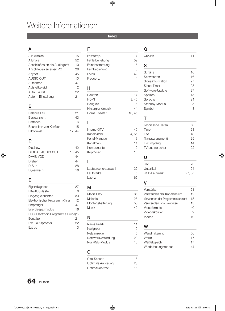 Weitere informationen | Samsung UE55C8000XP User Manual | Page 192 / 193