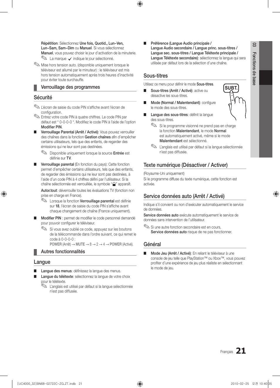 Samsung UE32C4000PW User Manual | Page 109 / 178