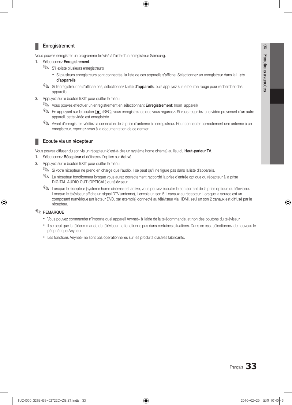 Samsung UE32C4000PW User Manual | Page 121 / 178