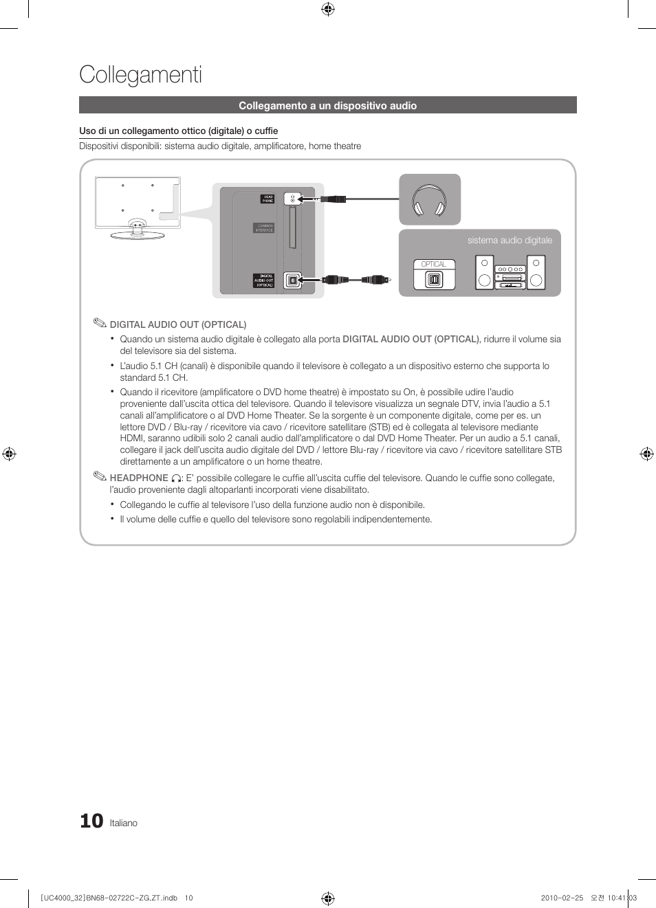 Collegamenti | Samsung UE32C4000PW User Manual | Page 142 / 178