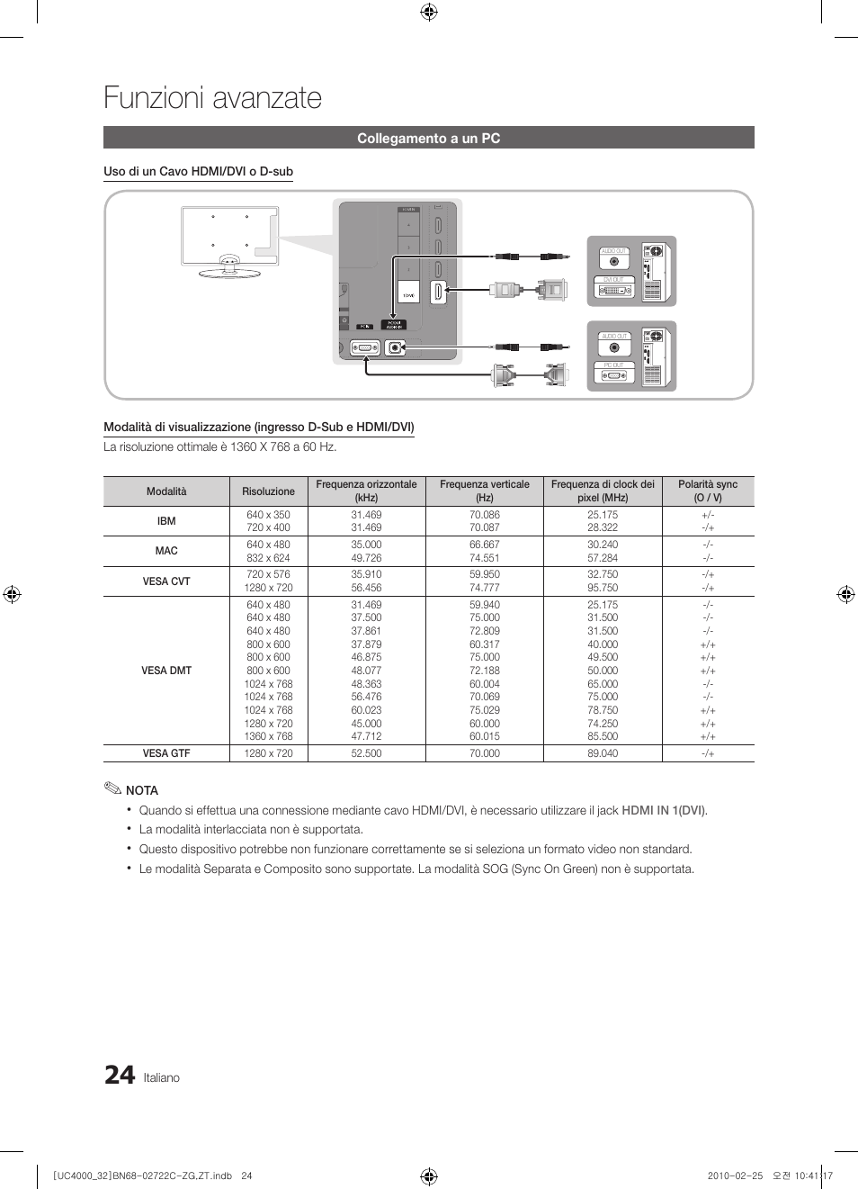 Funzioni avanzate | Samsung UE32C4000PW User Manual | Page 156 / 178