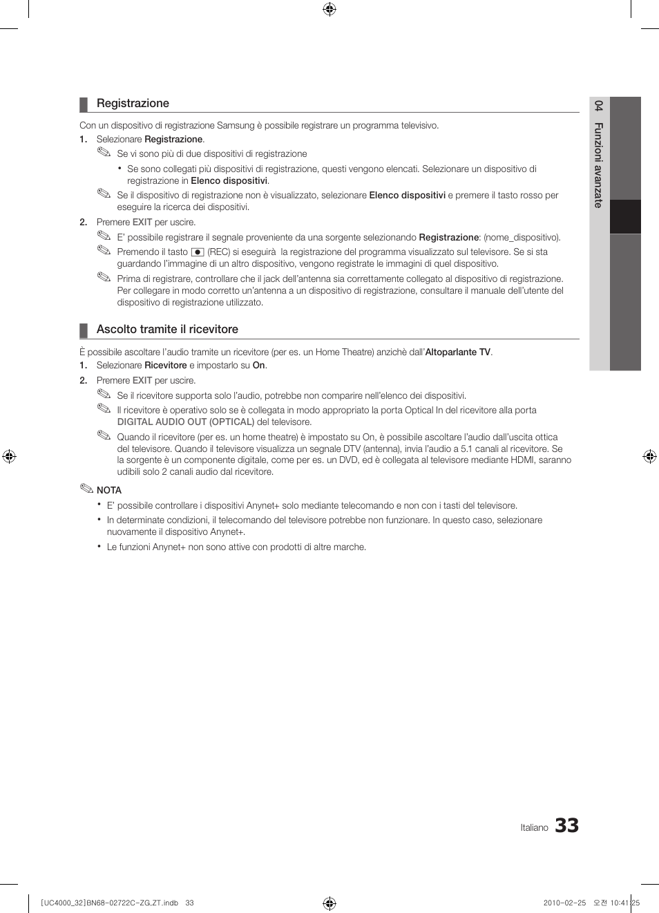Samsung UE32C4000PW User Manual | Page 165 / 178