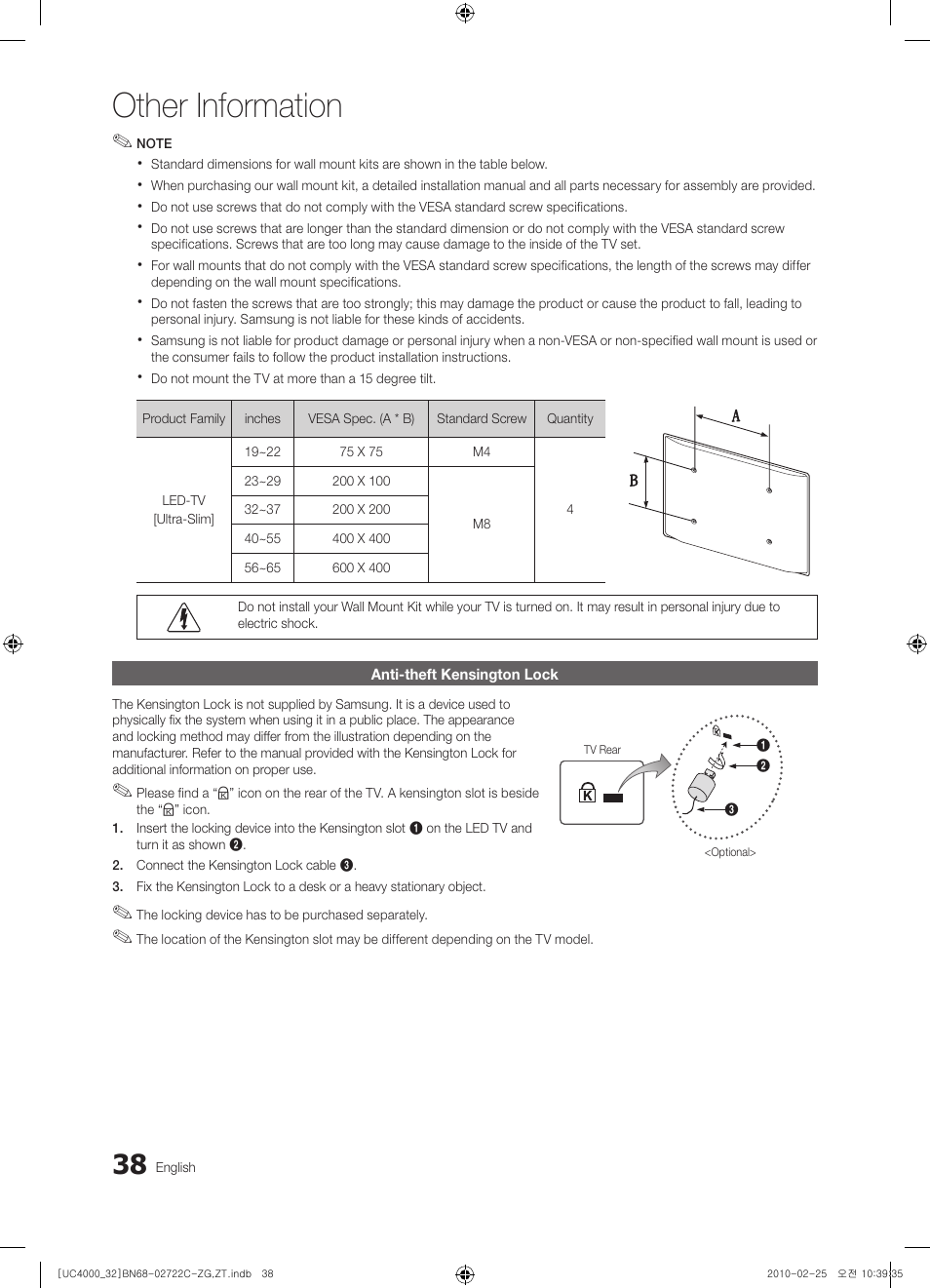 Other information | Samsung UE32C4000PW User Manual | Page 38 / 178