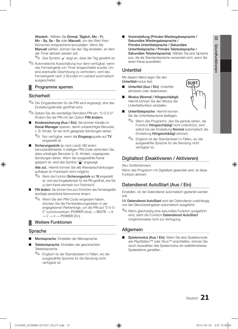 Samsung UE32C4000PW User Manual | Page 65 / 178