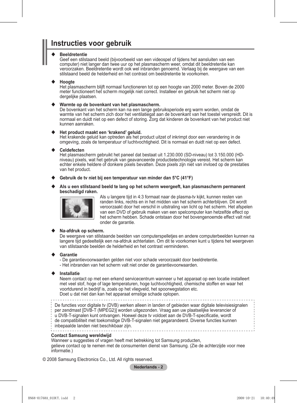 Instructies voor gebruik | Samsung PS58A656T1F User Manual | Page 192 / 567