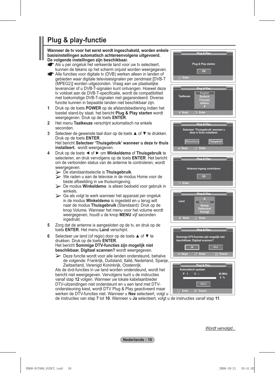 Plug & play-functie | Samsung PS58A656T1F User Manual | Page 200 / 567