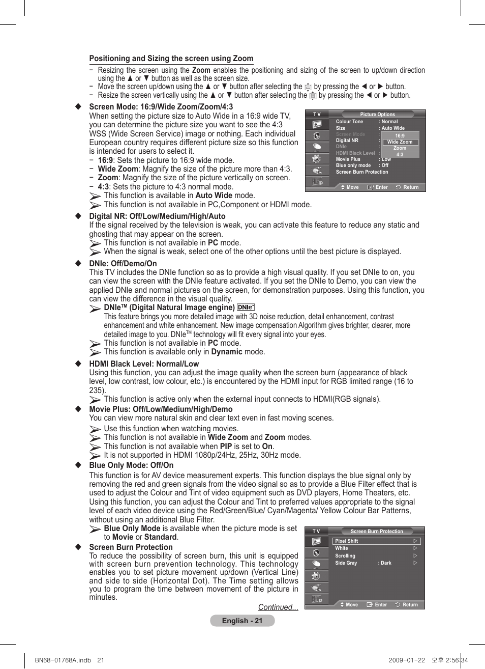 Samsung PS58A656T1F User Manual | Page 21 / 567