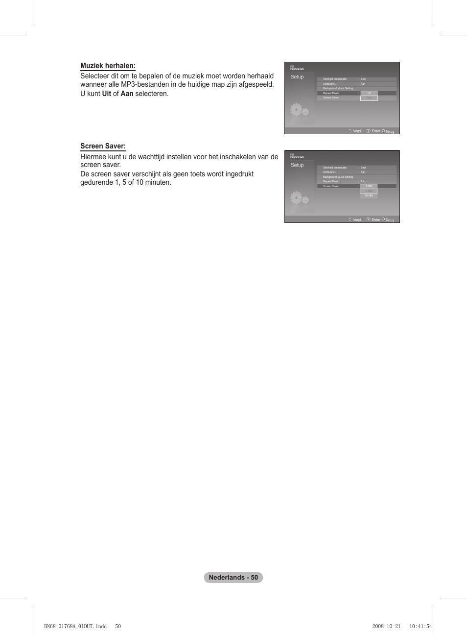 Nederlands - 50 | Samsung PS58A656T1F User Manual | Page 240 / 567