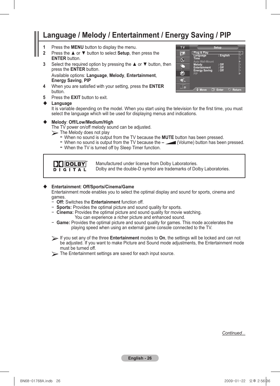 Samsung PS58A656T1F User Manual | Page 26 / 567