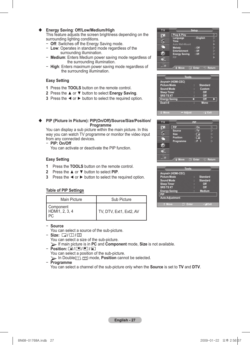 Samsung PS58A656T1F User Manual | Page 27 / 567