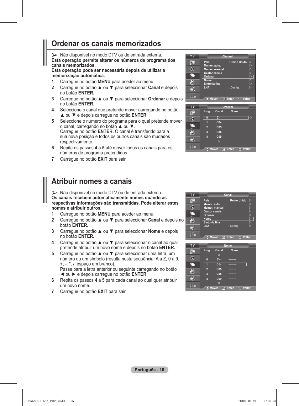 Atribuir nomes a canais | Samsung PS58A656T1F User Manual | Page 393 / 567