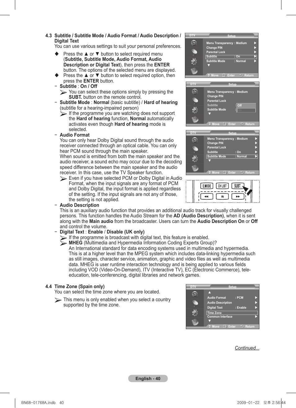 Samsung PS58A656T1F User Manual | Page 40 / 567