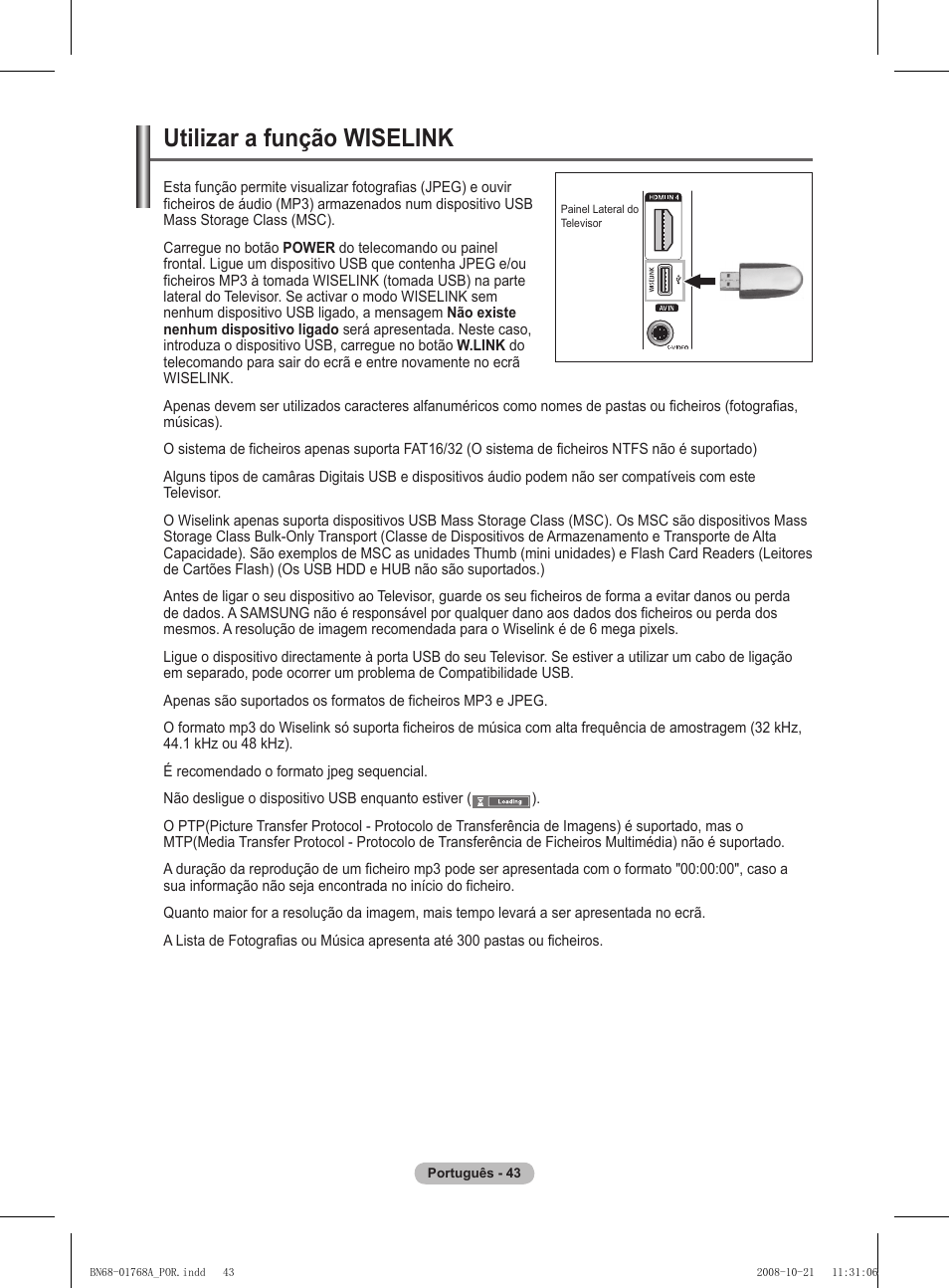 Utilizar a função wiselink | Samsung PS58A656T1F User Manual | Page 420 / 567