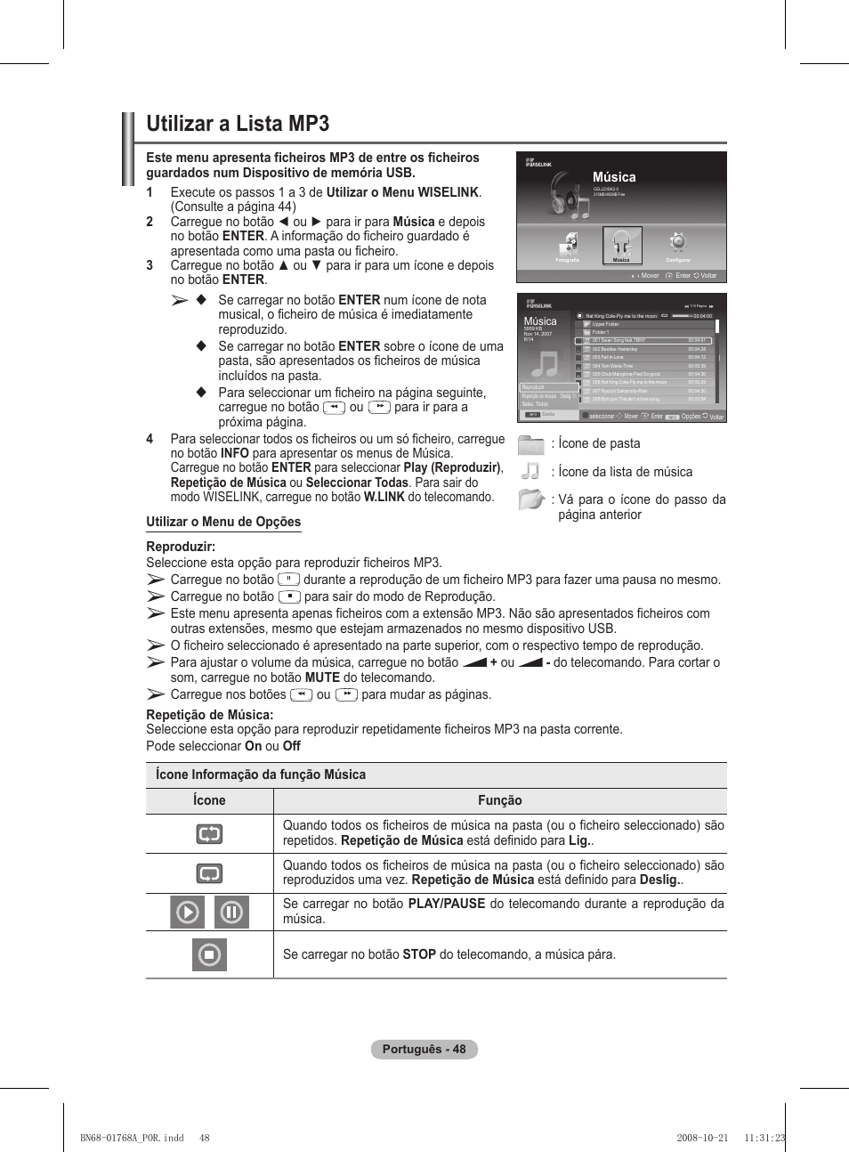 Utilizar a lista mp | Samsung PS58A656T1F User Manual | Page 425 / 567