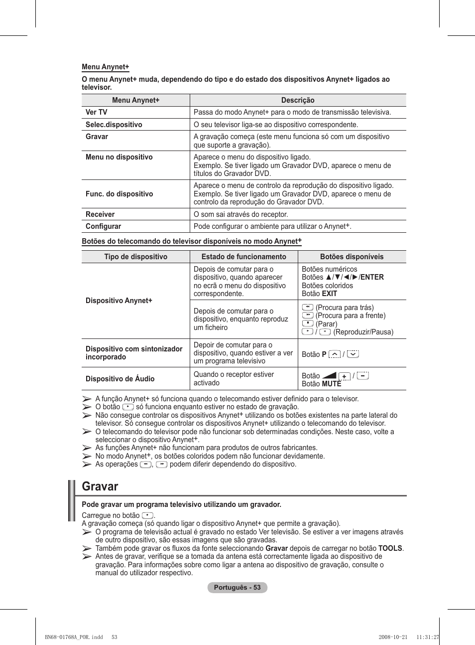 Gravar | Samsung PS58A656T1F User Manual | Page 430 / 567