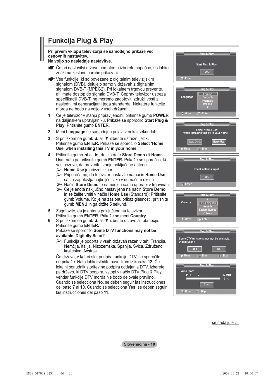 Funkcija plug & play | Samsung PS58A656T1F User Manual | Page 450 / 567