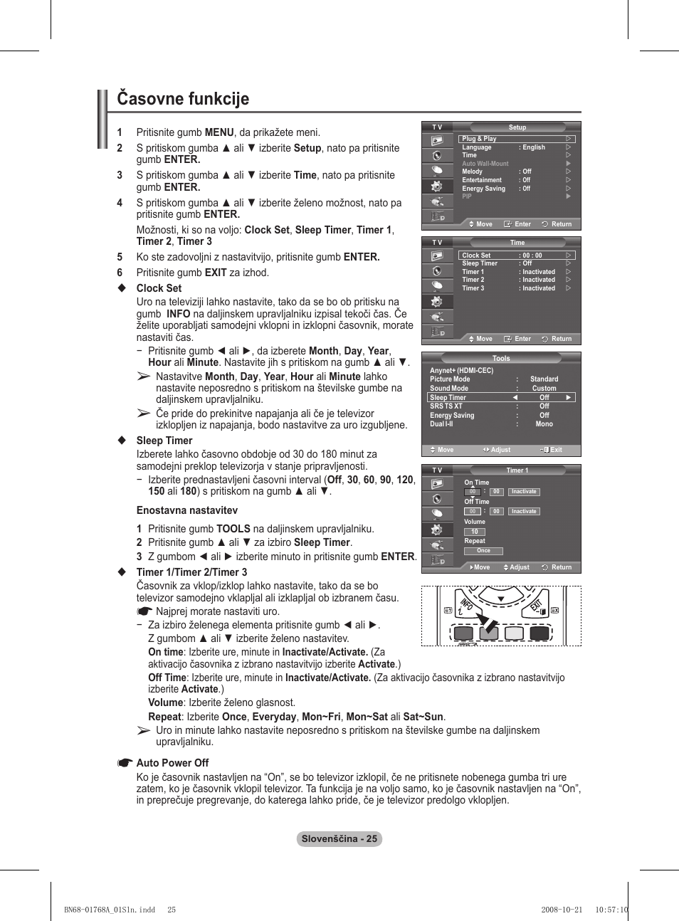 Časovne funkcije | Samsung PS58A656T1F User Manual | Page 465 / 567