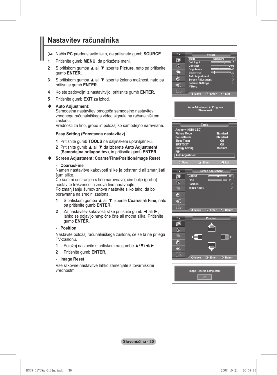 Nastavitev računalnika | Samsung PS58A656T1F User Manual | Page 470 / 567