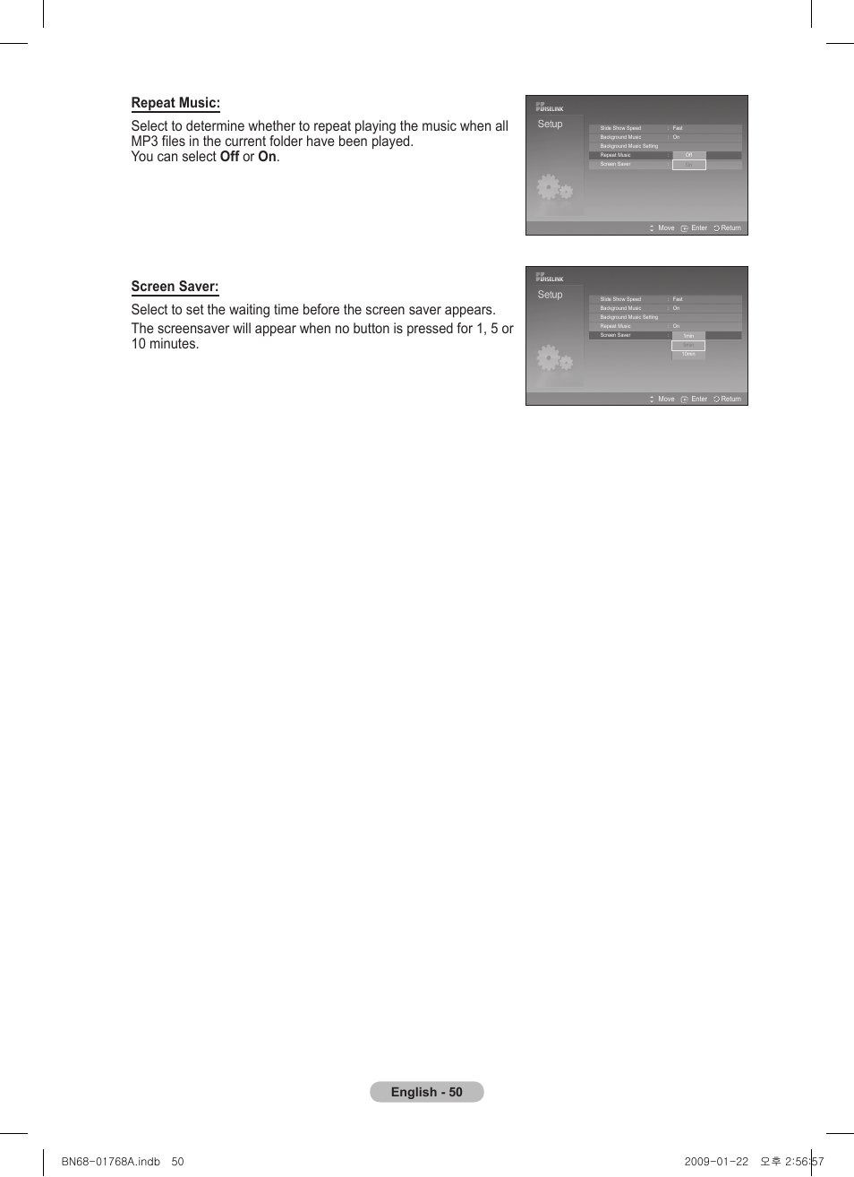 English - 50 | Samsung PS58A656T1F User Manual | Page 50 / 567
