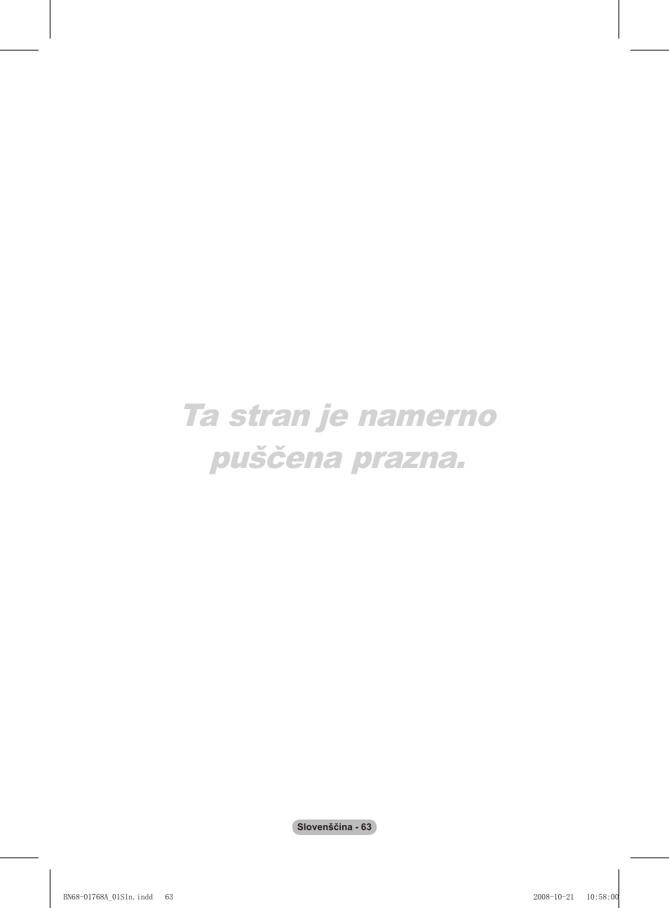Ta stran je namerno puščena prazna | Samsung PS58A656T1F User Manual | Page 503 / 567