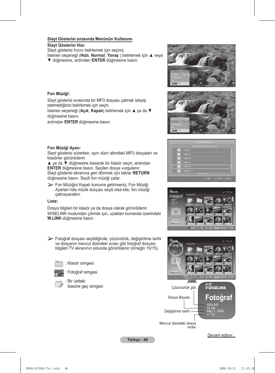 Fotoğraf, Türkçe - 46 | Samsung PS58A656T1F User Manual | Page 549 / 567