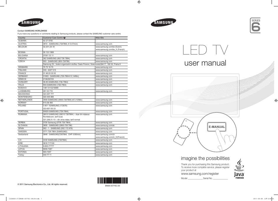 Samsung UE40D6510WQ User Manual | 84 pages