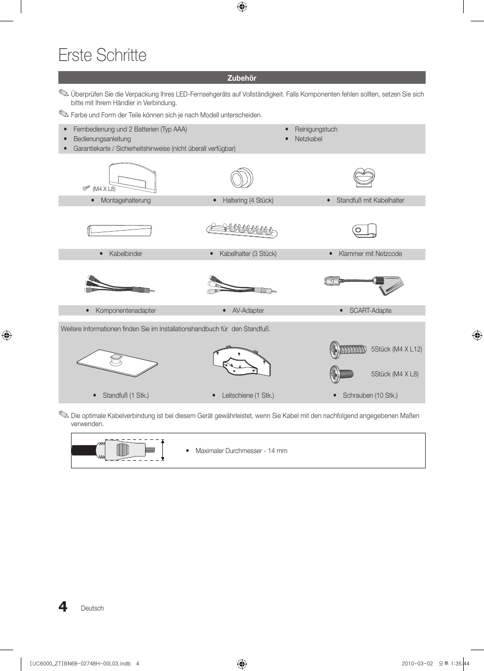 Erste schritte | Samsung UE32C6000RP User Manual | Page 114 / 165