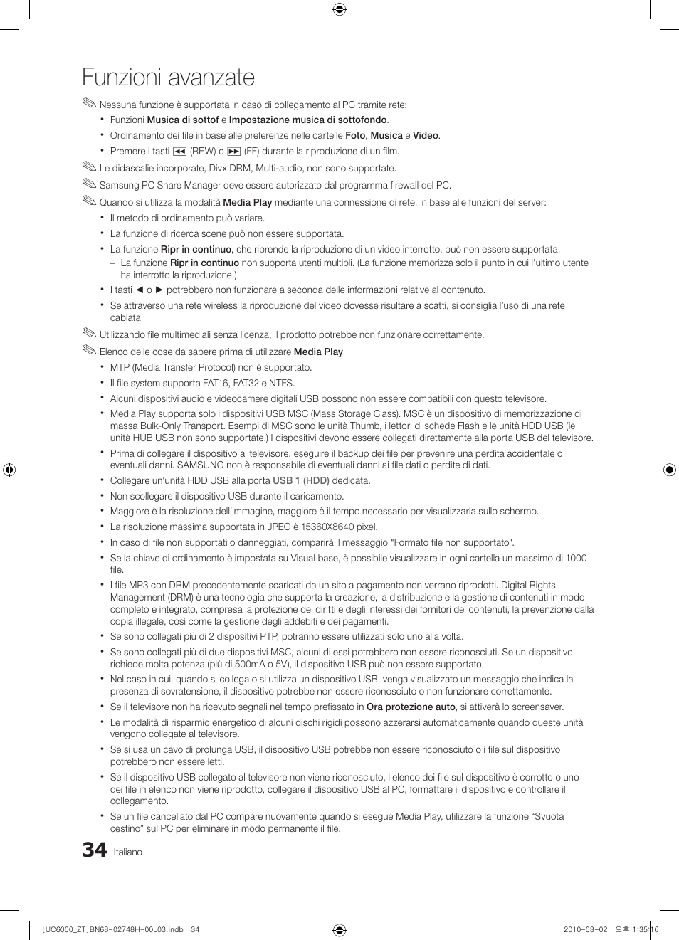 Funzioni avanzate | Samsung UE32C6000RP User Manual | Page 88 / 165