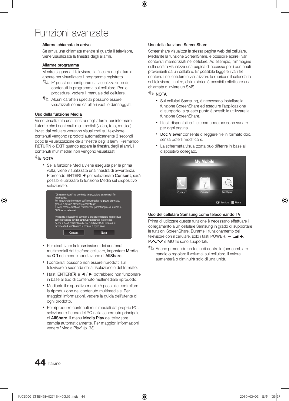 Funzioni avanzate | Samsung UE32C6000RP User Manual | Page 98 / 165