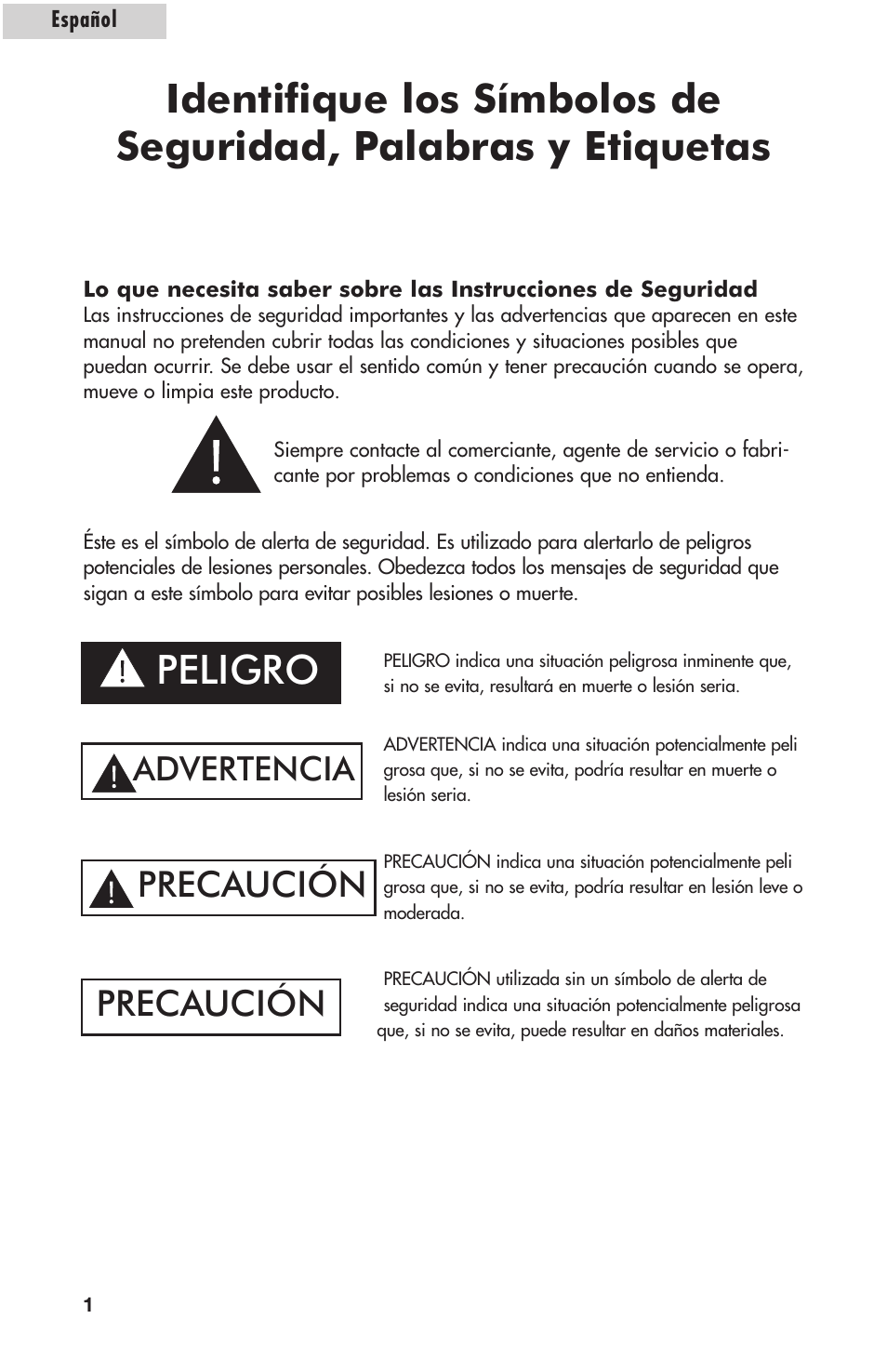 Peligro, Precaución, Advertencia | Amana AWCE50ARS User Manual | Page 29 / 44