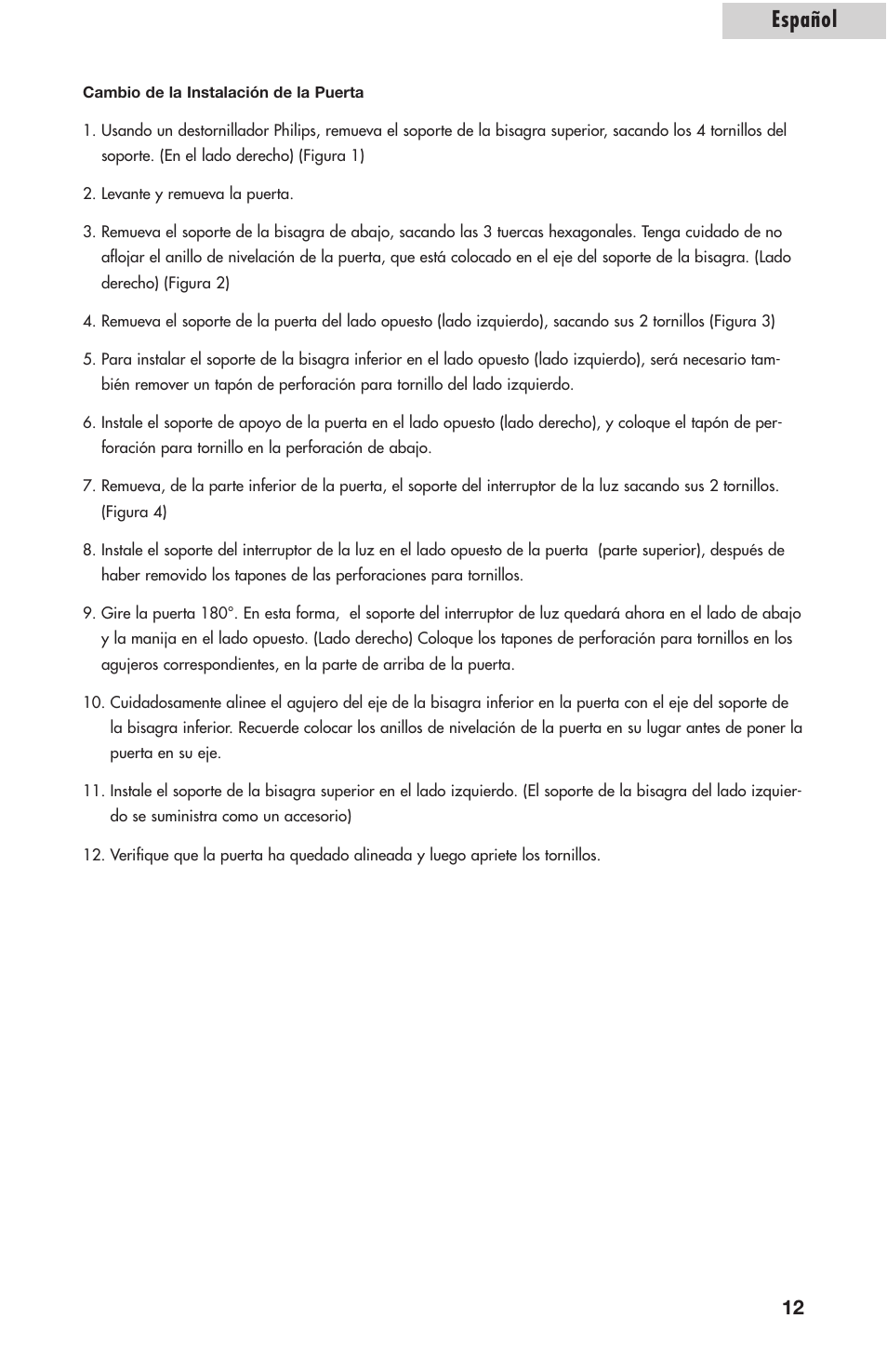 Español | Amana AWCE50ARS User Manual | Page 40 / 44