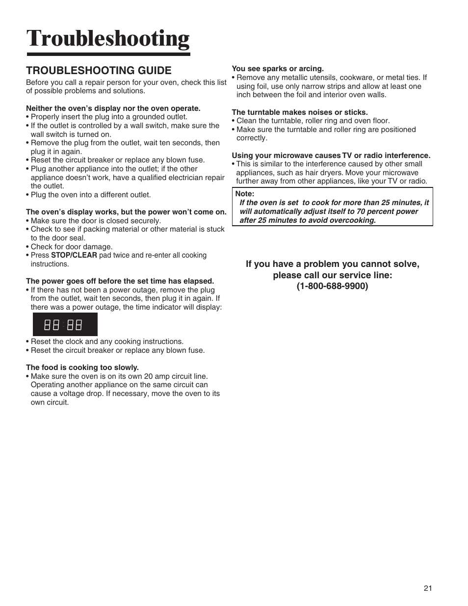 Troubleshooting, Troubleshooting guide | Amana MMV1153BA User Manual | Page 21 / 68