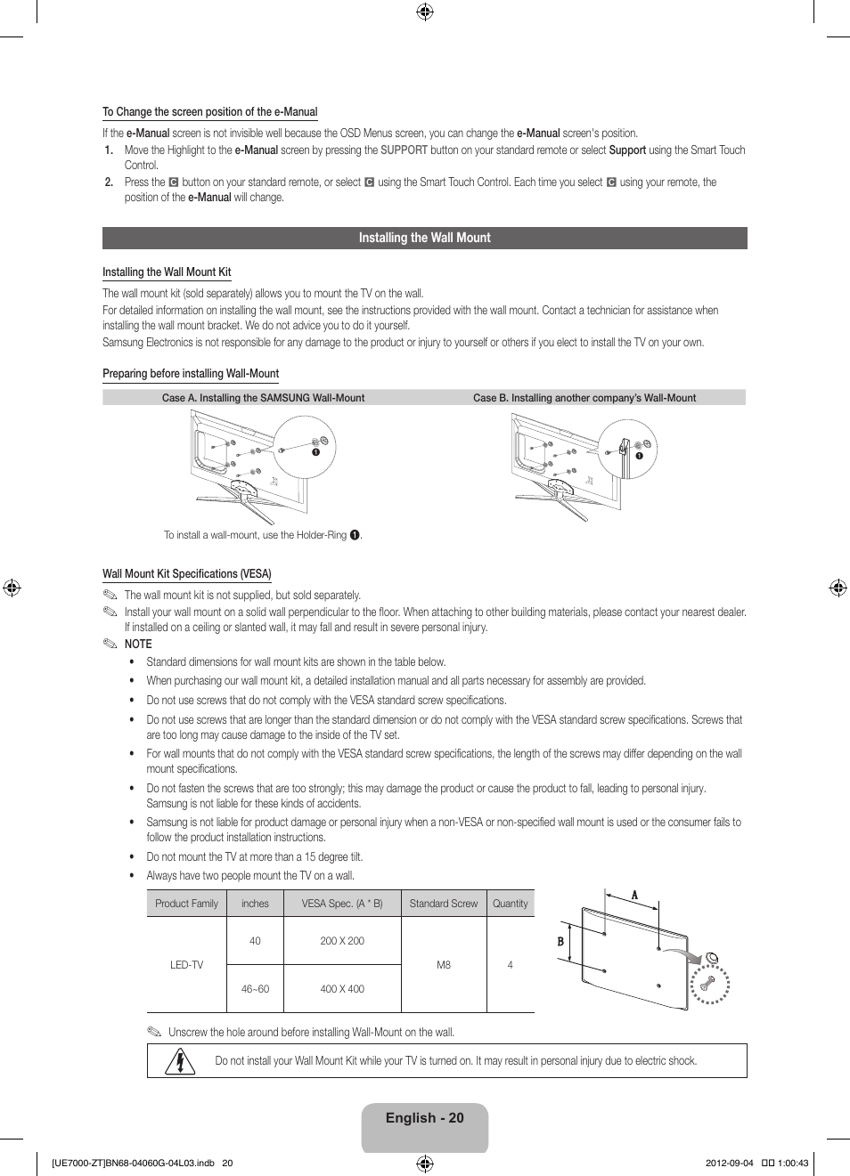 Samsung UE46ES7000Q User Manual | Page 20 / 71