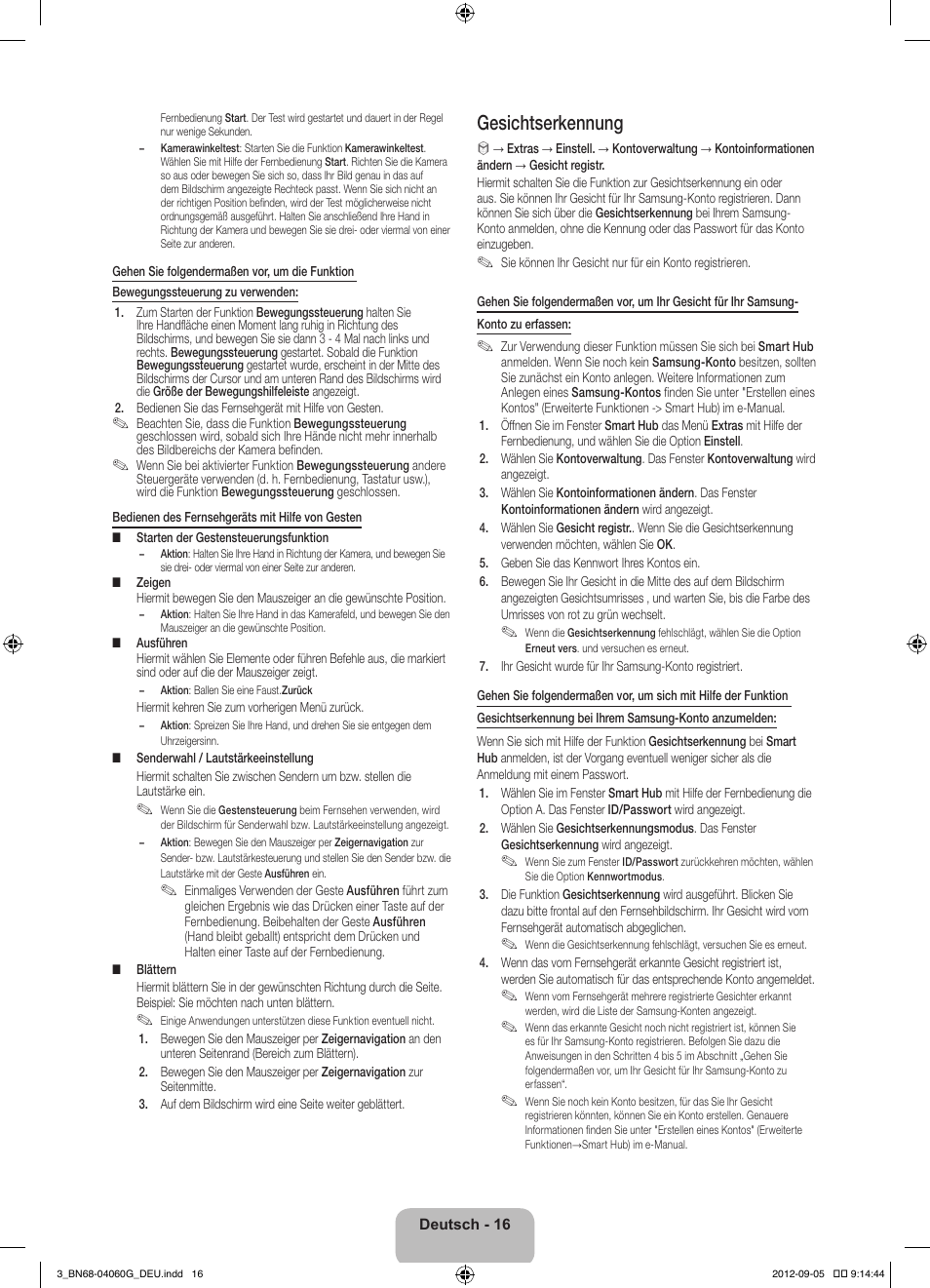 Gesichtserkennung | Samsung UE46ES7000Q User Manual | Page 63 / 71