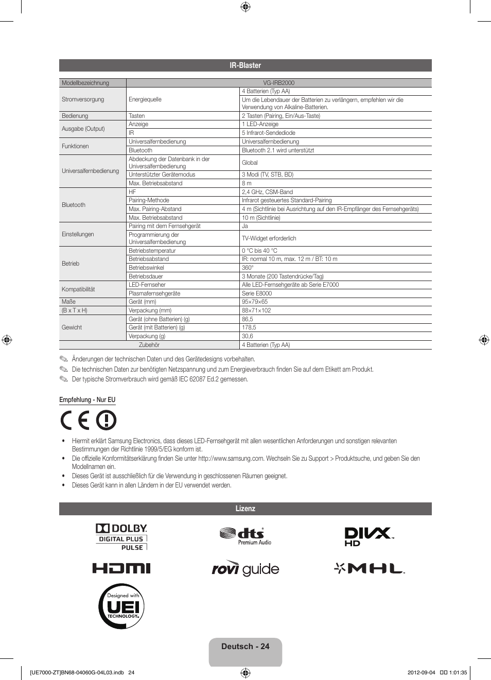 Samsung UE46ES7000Q User Manual | Page 71 / 71