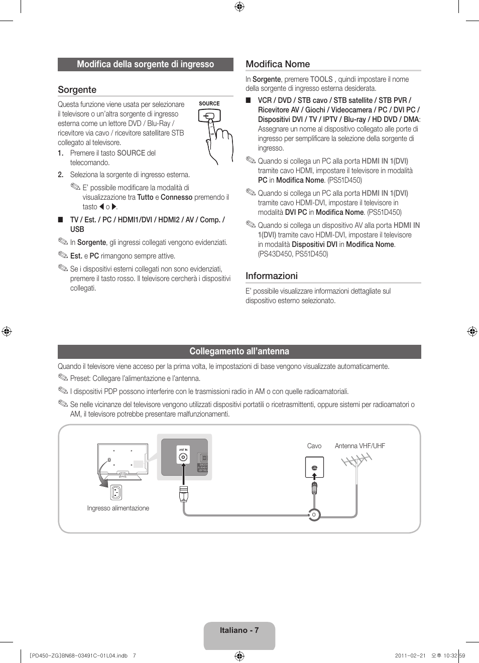 Samsung PS51D450A2W User Manual | Page 61 / 74