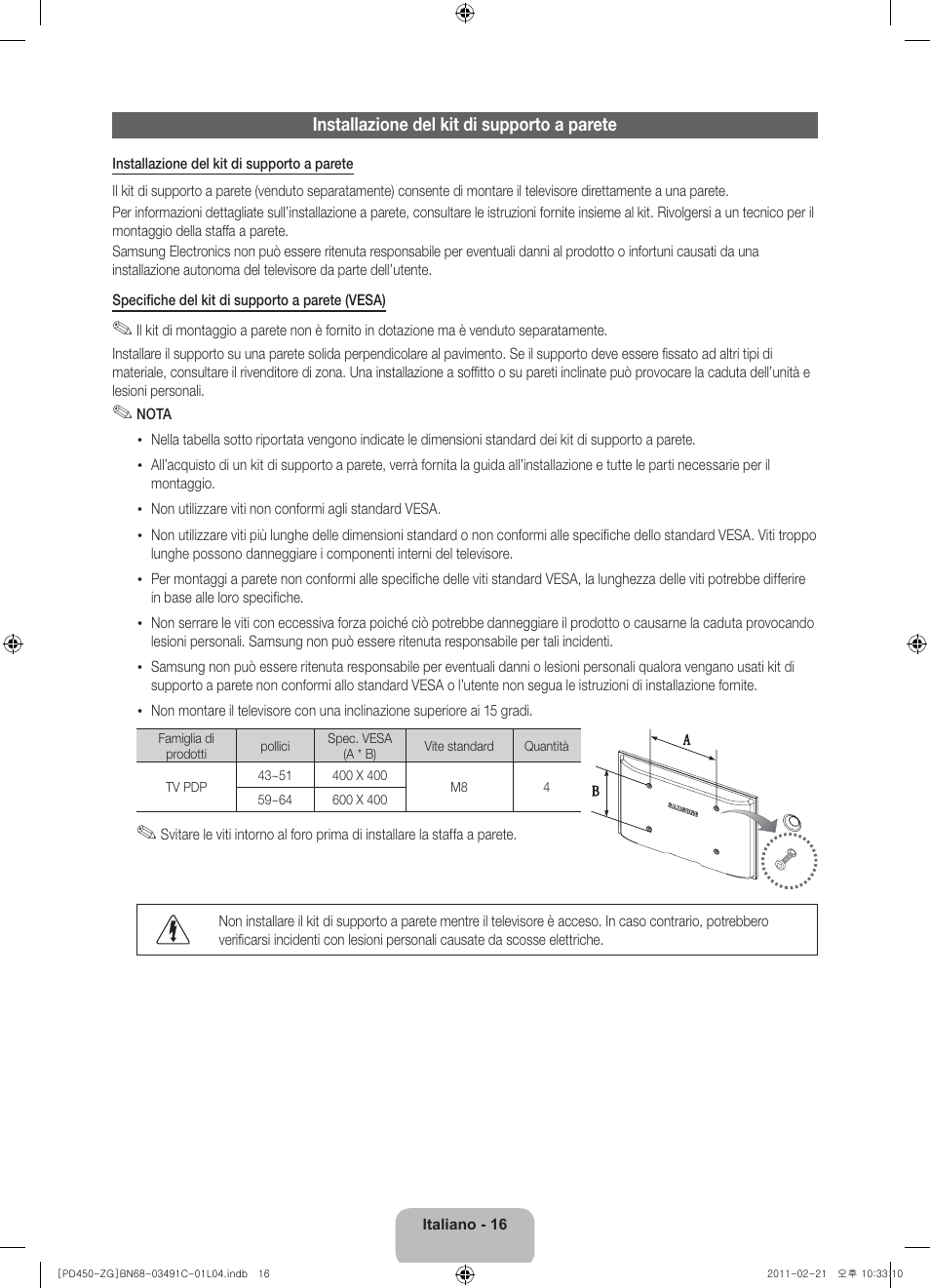 Samsung PS51D450A2W User Manual | Page 70 / 74