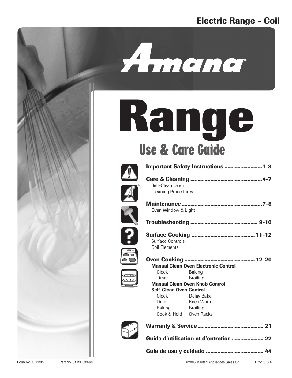 Amana Electric Range - Coil User Manual | 66 pages