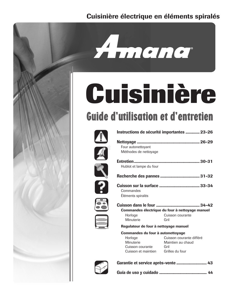 Cuisinière, Guide d’utilisation et d’entretien | Amana Electric Range - Coil User Manual | Page 23 / 66