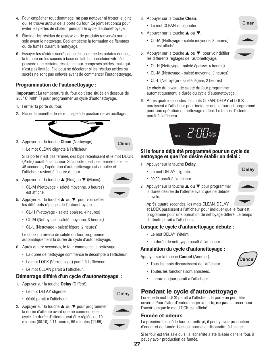 Pendant le cycle d’autonettoyage | Amana Electric Range - Coil User Manual | Page 28 / 66