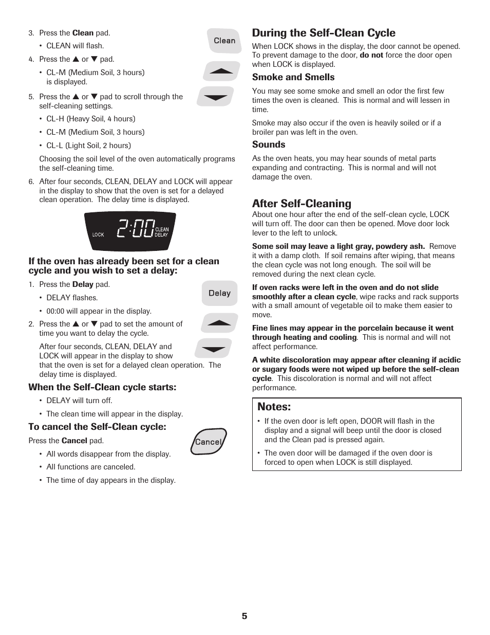 During the self-clean cycle, After self-cleaning | Amana Electric Range - Coil User Manual | Page 6 / 66