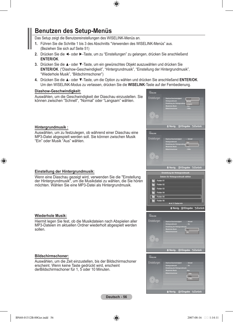 Benutzen des setup-menüs, Deutsch | Samsung LE40F86BD User Manual | Page 186 / 516